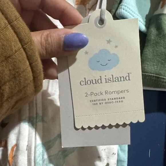 Bundle!!!Cloud Island 4-Pack Rompers for 3-6m - Picture 2 of 4